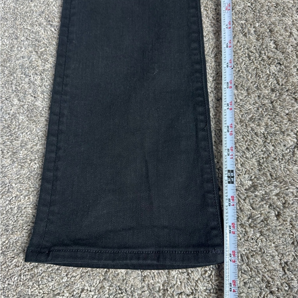 MOTHER Patch Pocket Insider Ankle Mid-Rise Crop Flare Jeans 30 10 black pitch - Picture 12 of 15